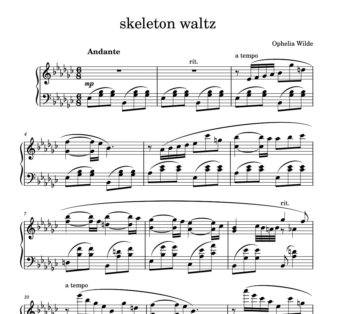 skeleton waltz - Piano Sheet Music