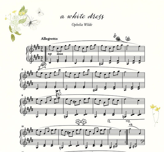 a white dress - Piano Sheet Music