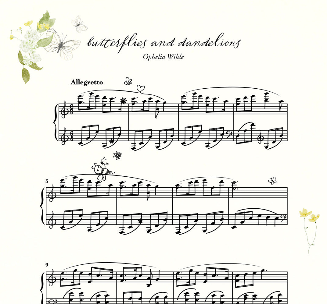 butterflies and dandelions - Piano Sheet Music