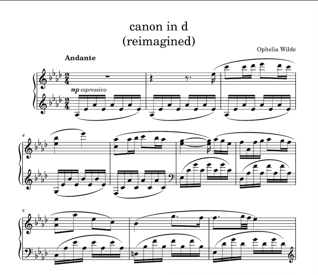 canon in d (reimagined) - Piano Sheet Music