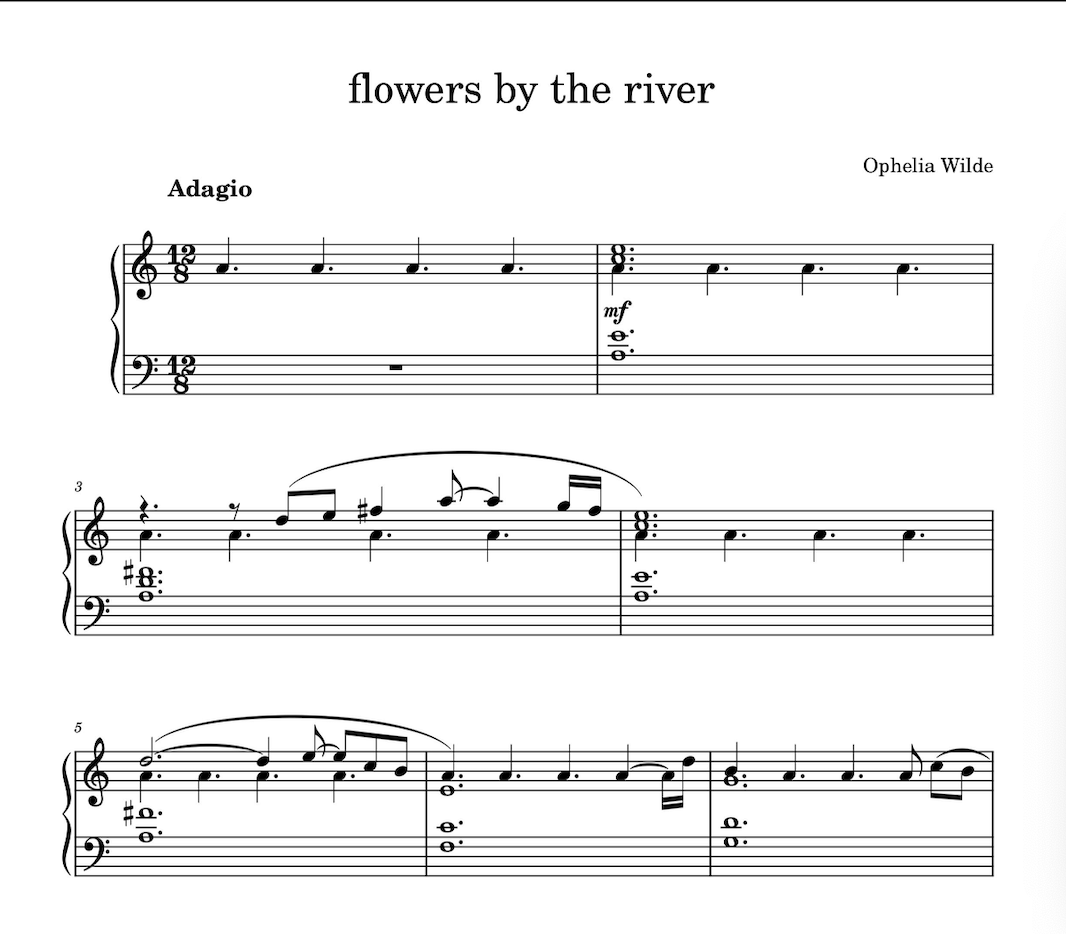 flowers by the river - Piano Sheet Music