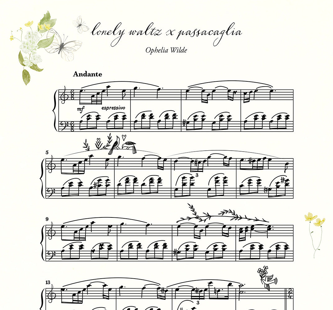 lonely waltz x passacaglia- Piano Sheet Music