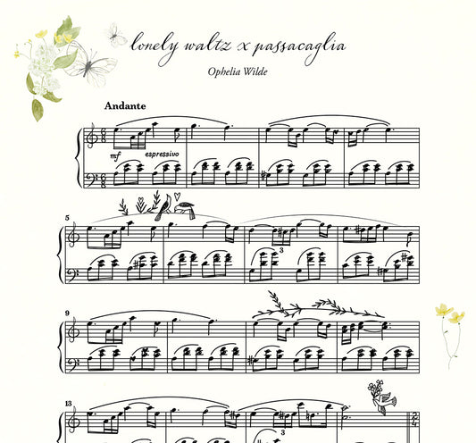 lonely waltz x passacaglia- Piano Sheet Music