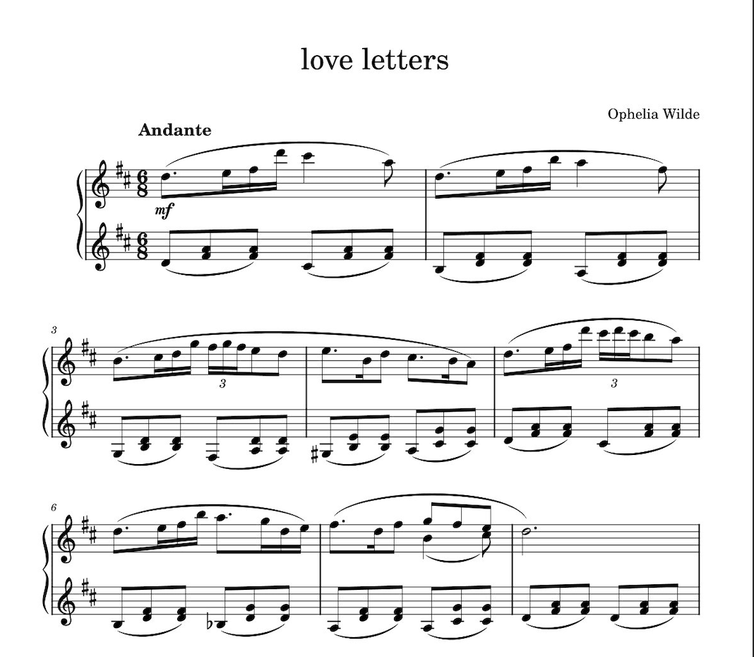 love letters- Piano Sheet Music