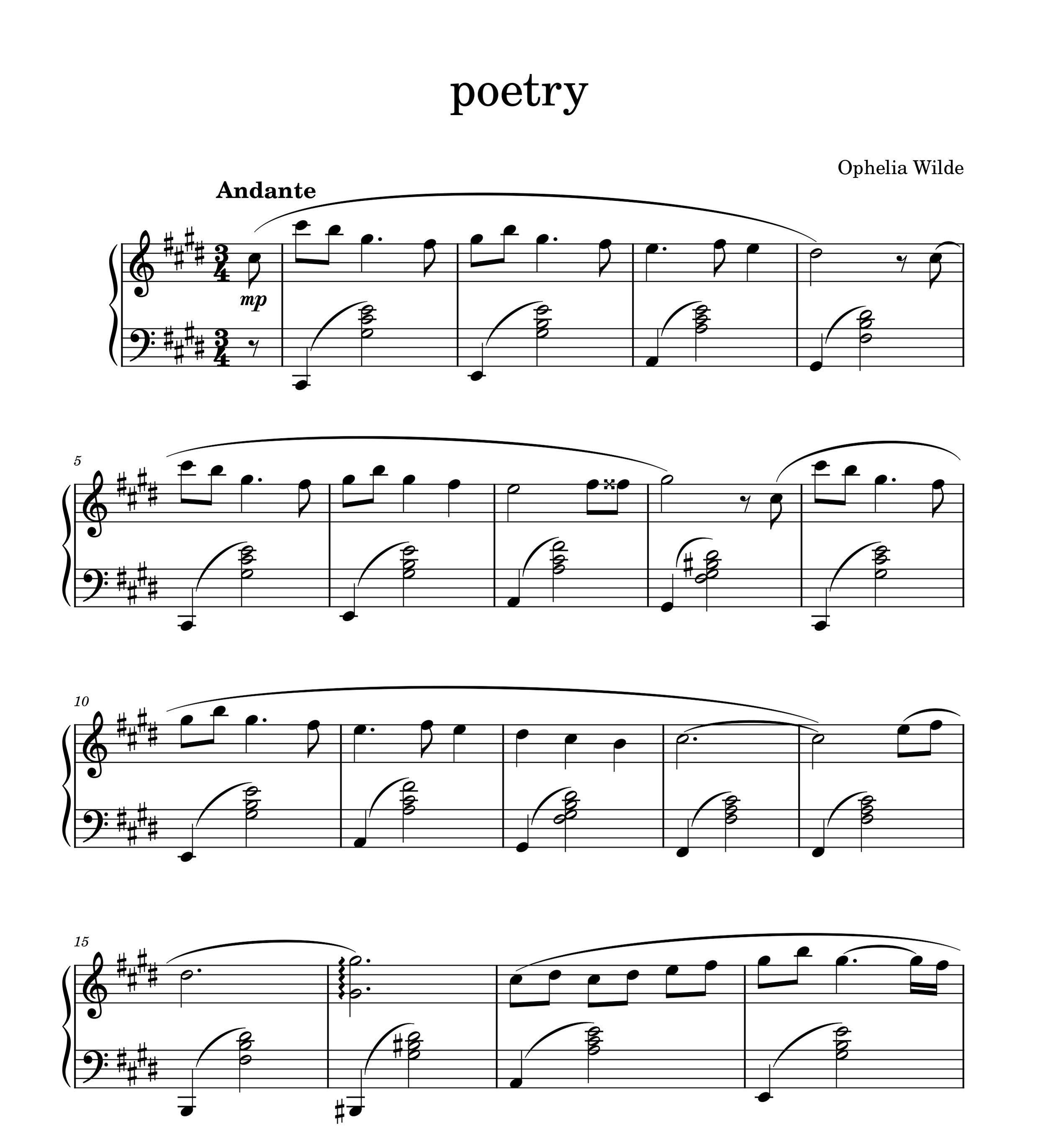 poetry - Piano Sheet Music – Ophelia Wilde