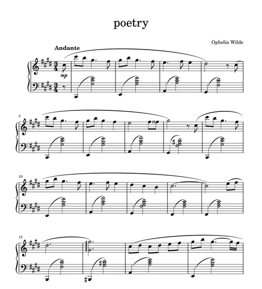 poetry - Piano Sheet Music