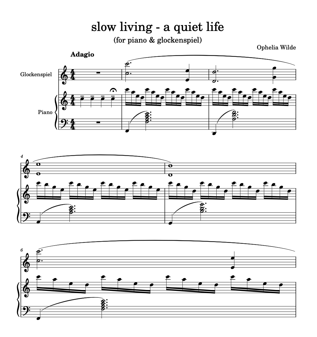 slow living (a quiet life) - Piano Sheet Music