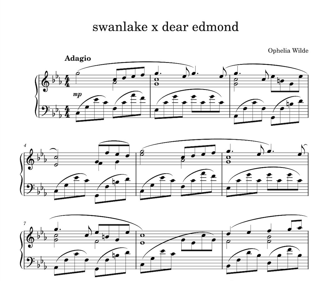 swanlake x dear edmond - Piano Sheet Music