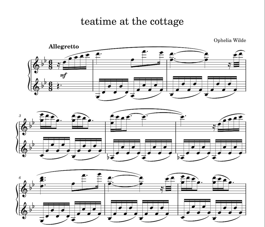 teatime at the cottage - Piano Sheet Music