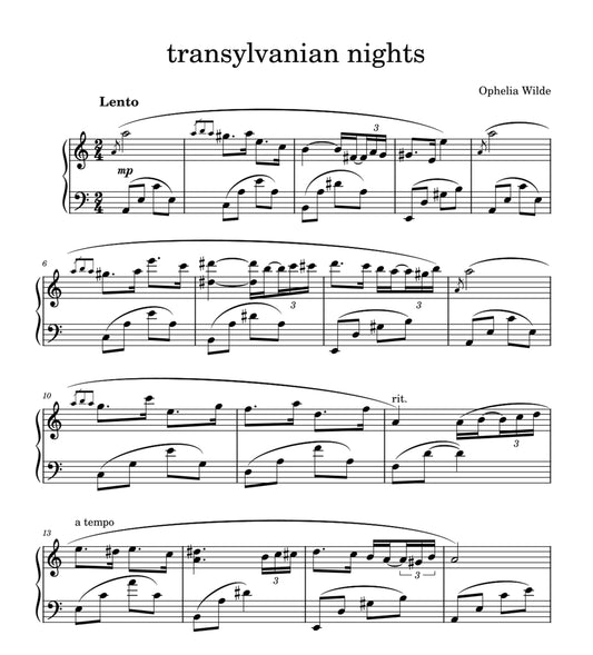 transylvanian nights - Piano Sheet Music