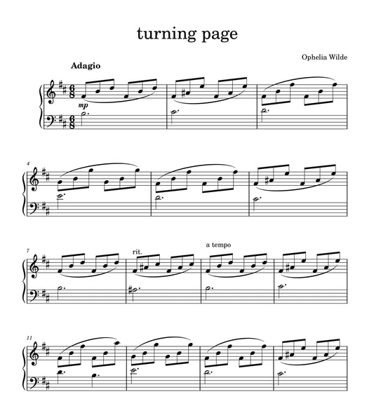 turning page - Piano Sheet Music