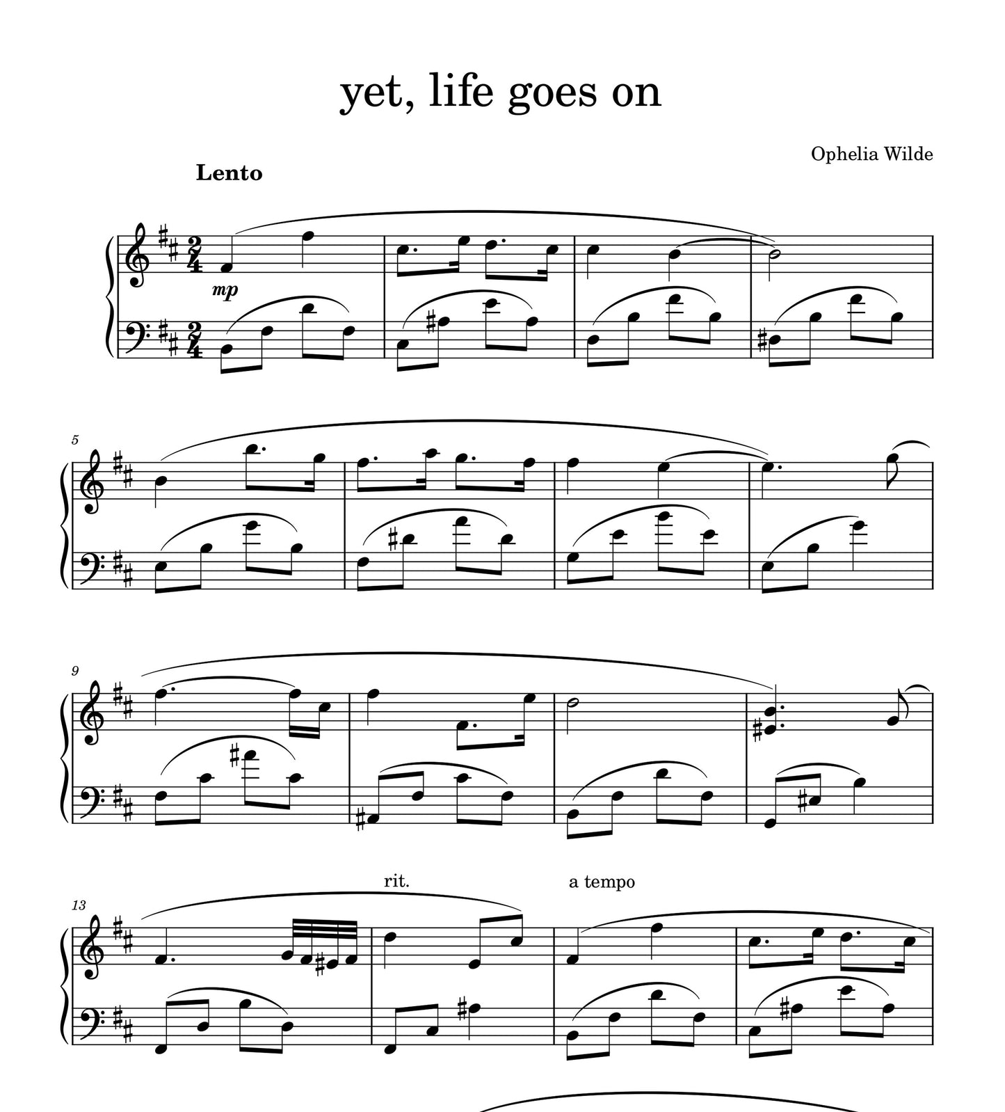 yet, life goes on - Piano Sheet Music